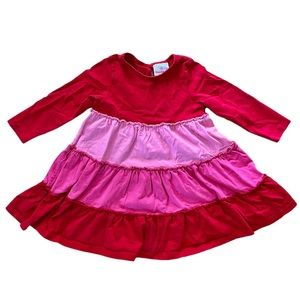 Hanna Andersson Twirl Power Long Sleeve Multi Colored Tiered Dress